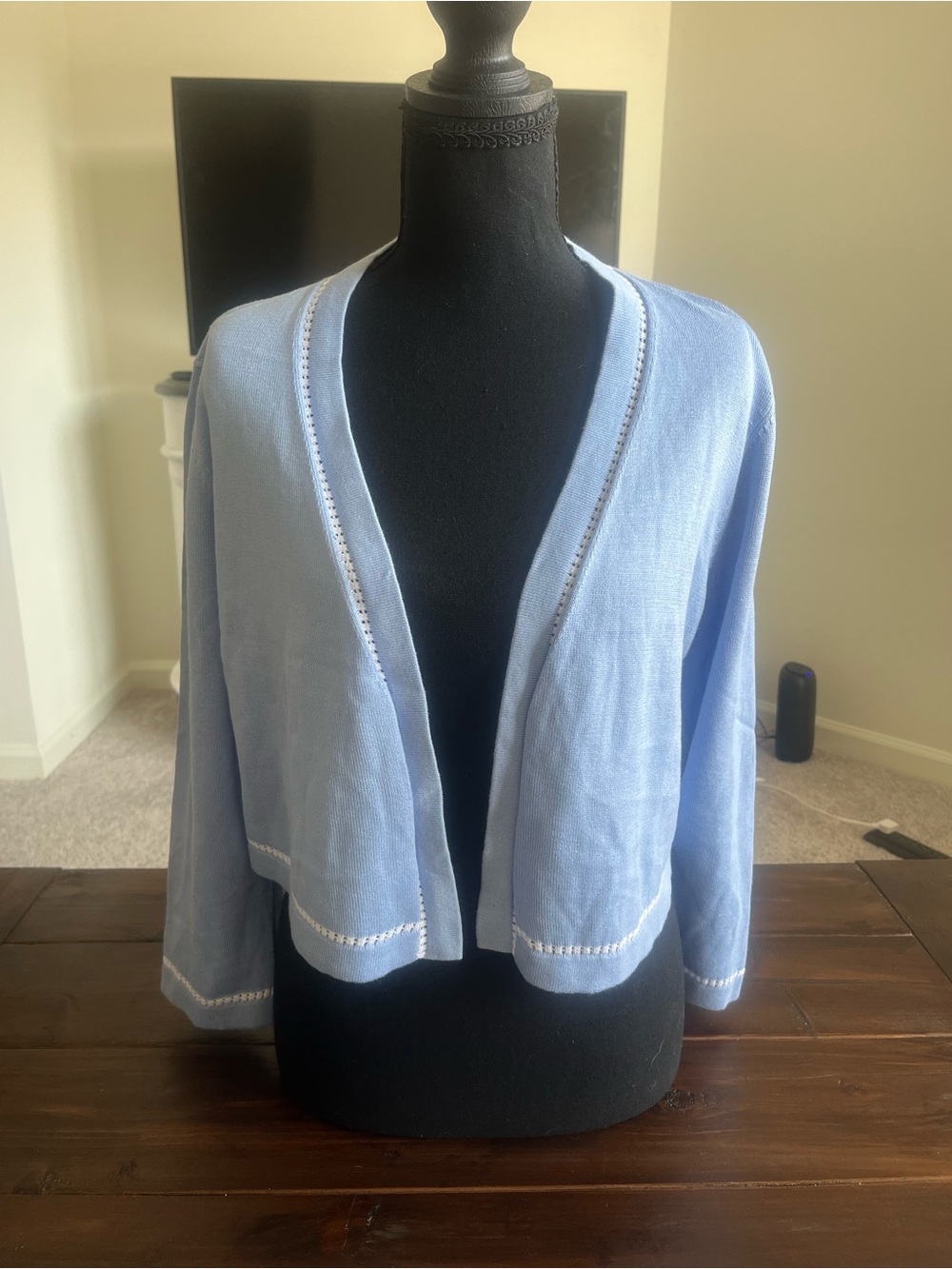 Talbots Light Blue Open-Front Women's Sweater Cardigan